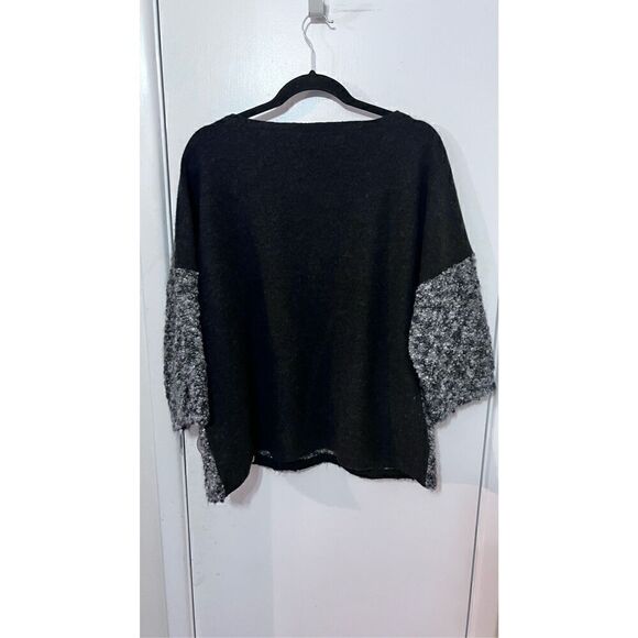 Eileen Fisher Project Boucle Knit Black Gray Sweater SIZE L Mohair Wool - Picture 6 of 9